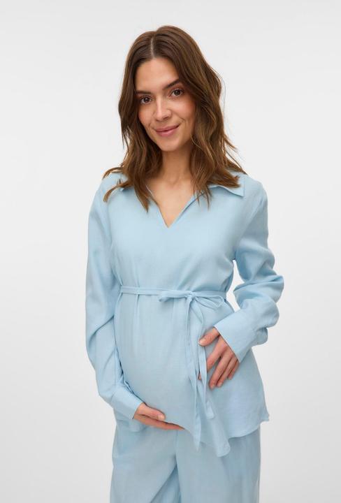 Immagine prodotto Mamalicious Normal geschnitten V-Ausschnitt Ärmelbündchen mit Knopf Schmale Ärmel Top Bluse (XXL)