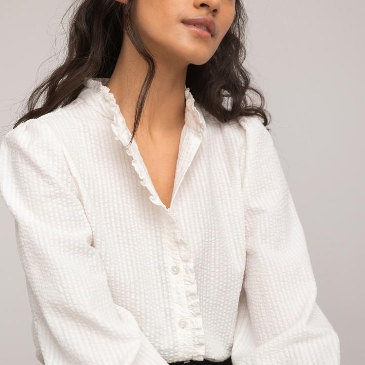 Immagine prodotto La Redoute Collections Camicetta a maniche lunghe con collo a balze (46)