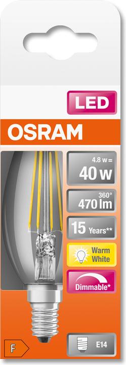 Actual product image Osram Superstar Classic B (E14, 4.80 W, 470 lm, 1 x, F)