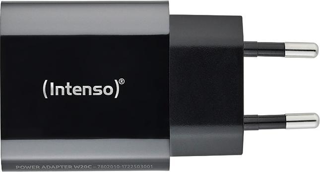 Image du produit Intenso Power Adapter W20C, 20W, USB-C Anschluss, für iPhone, Samsung Galaxy, iPad und mehr, schwarz (20 W)