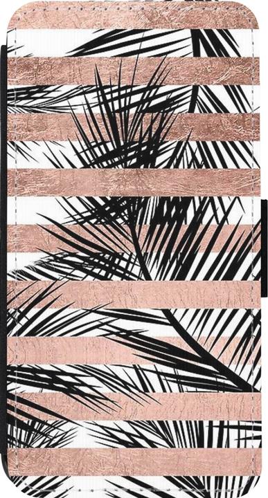 Produktbild PhoneLook Hülle Wallet schwarz Palm trees gold stripes (Apple iPhone 14 Pro)