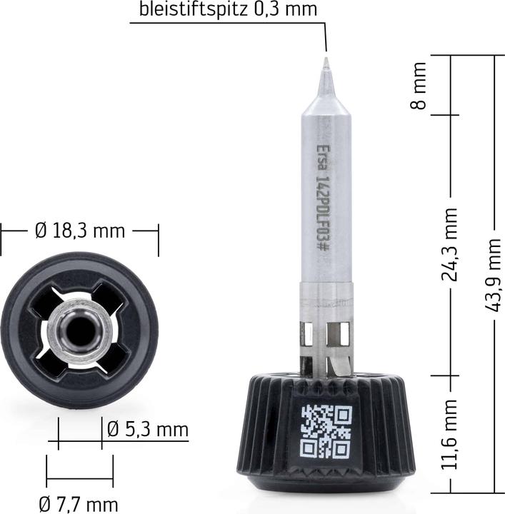 Actual product image 0142PDLF03/SB Soldering tip Tip size 0.30 mm Contents 1 pc. (Soldering bit)