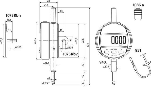 Image du produit Mahr Comparateur digital MarCator 1075 R (1.25 cm)