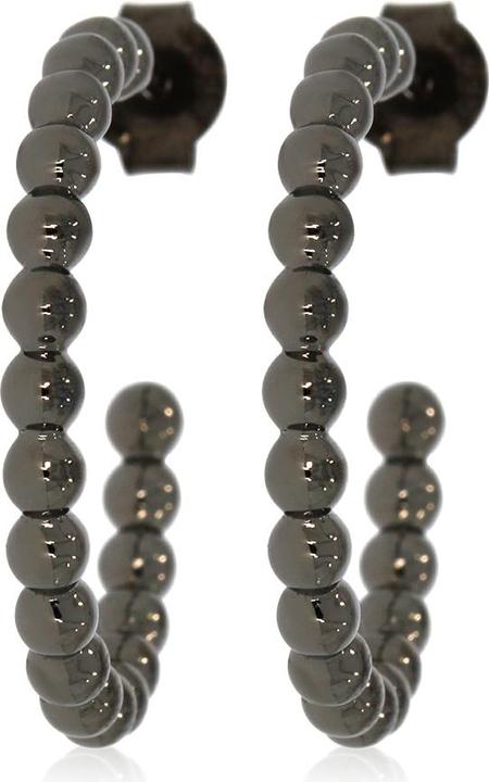 Xen Steckcreolen Kugeldesign Black Rhodium (925 Sterling Silber)