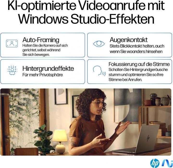 Produktbild HP OmniBook X AI 14-fe0165ng (14", Snapdragon X Elite X1E-78-100, 16 GB, 1000 GB, DE)