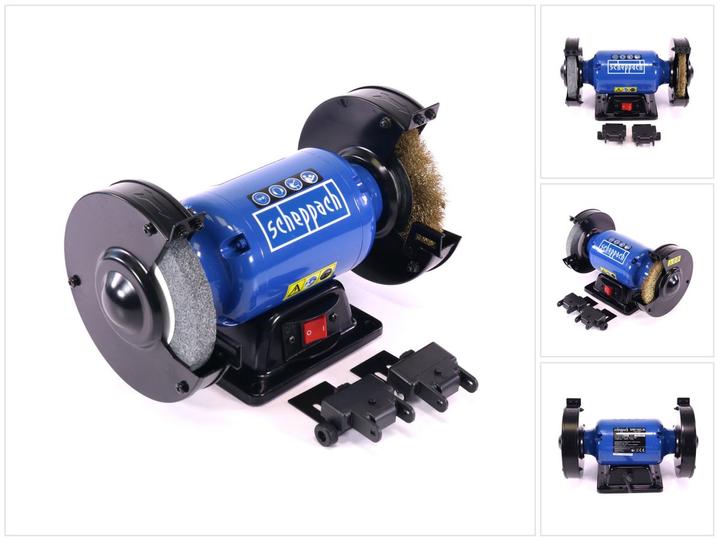 Actual product image Scheppach SM150LB Ponceuse double avec brosse - 230-240V 50Hz 400W - 150mm (Bench grinder, 400 W)