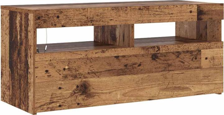 Actual product image VidaXL TV Schrank Lowboard Fernsehschrank Fernsehtisch mit LED Altholz-Optik (90 x 35 x 40 cm)