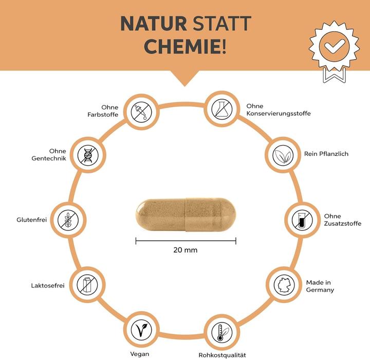 Produktbild Eltabia Bio Camu Camu Kapseln | Hochdosiert 84mg Tagesdosis | 100% natürliches Vitamin C (200 Stück, Kapseln)