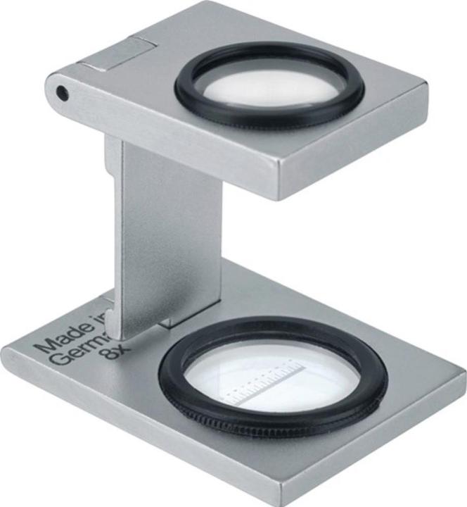 Schweizer Optik Fadenzähler 8x mit Skala