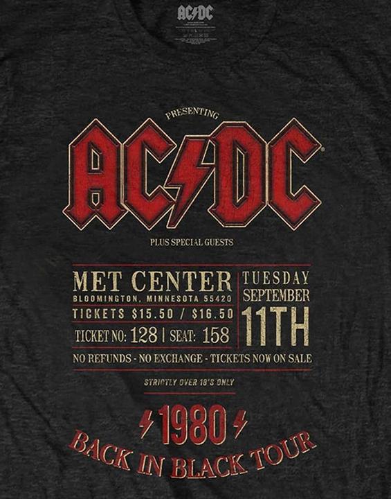 Immagine prodotto AC/DC Maglietta unisex da adulto Minnesota '80 in cotone (M)