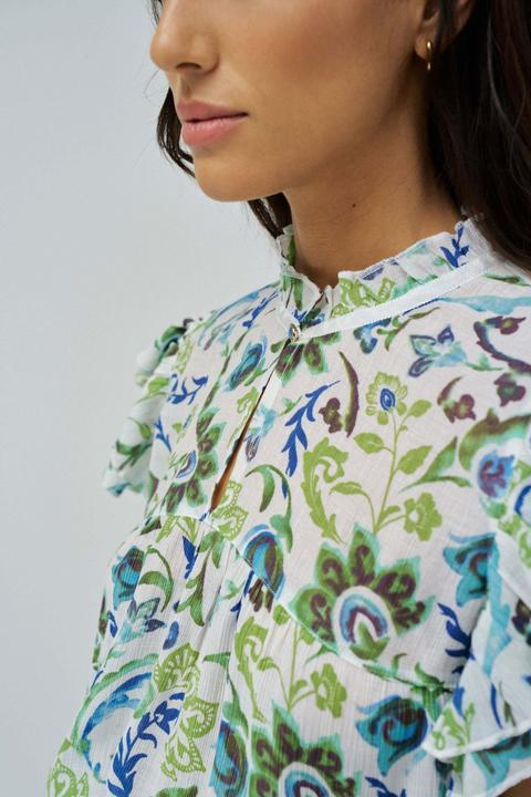 Immagine prodotto Salsa Jeans Kurzarmbluse Ruffled Detail Print Blouse (S)