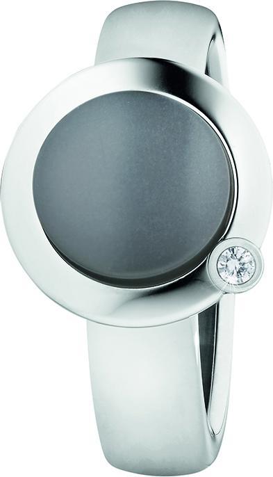 Xen Ring mit 8 mm grossen grauen Mondstein und Brillant (48)