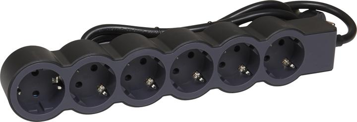 Actual product image Legrand Flat socket strip 6x socket, 3 metre cable Black 694566 (6 x, CEE 32/3, 3 m)