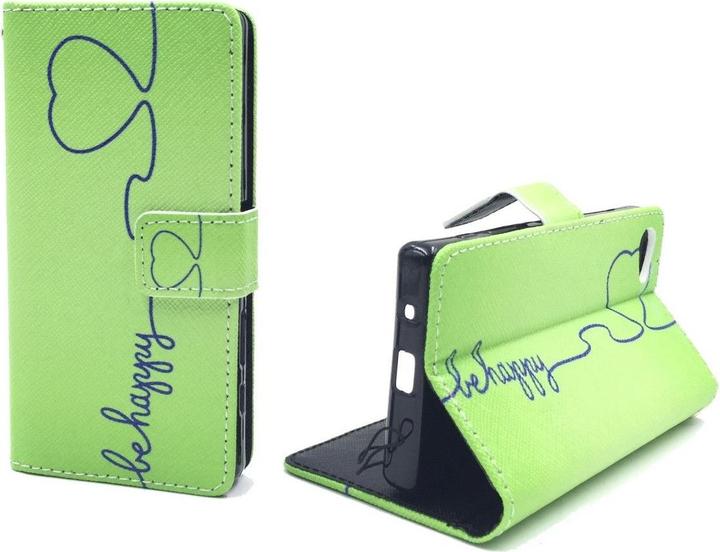 Produktbild König Design Schutz Hülle für Sony Xperia Z5 Compact Be Happy Grün Tasche Case + 1 Panzer Schutz Glas (Sony Xperia Z5 Compact)