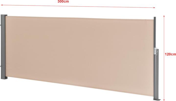 Produktbild Pro-Tec Seitenmarkise Mulhacén 120x300 cm Sandfarben (3 m)