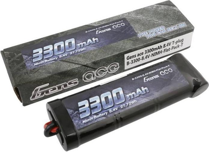 Immagine prodotto Gens Ace Batteria Gens NiMH 8.4V 3300mAh 7 celle piatte (8.40 V, 3300 mAh)