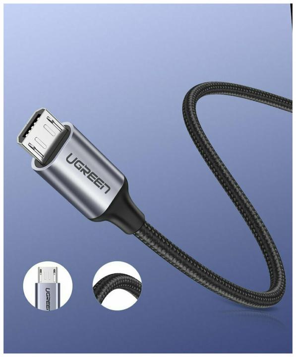 Produktbild Ugreen MicroUSB USB Nylon Aluminium (1 m, USB 2.0)