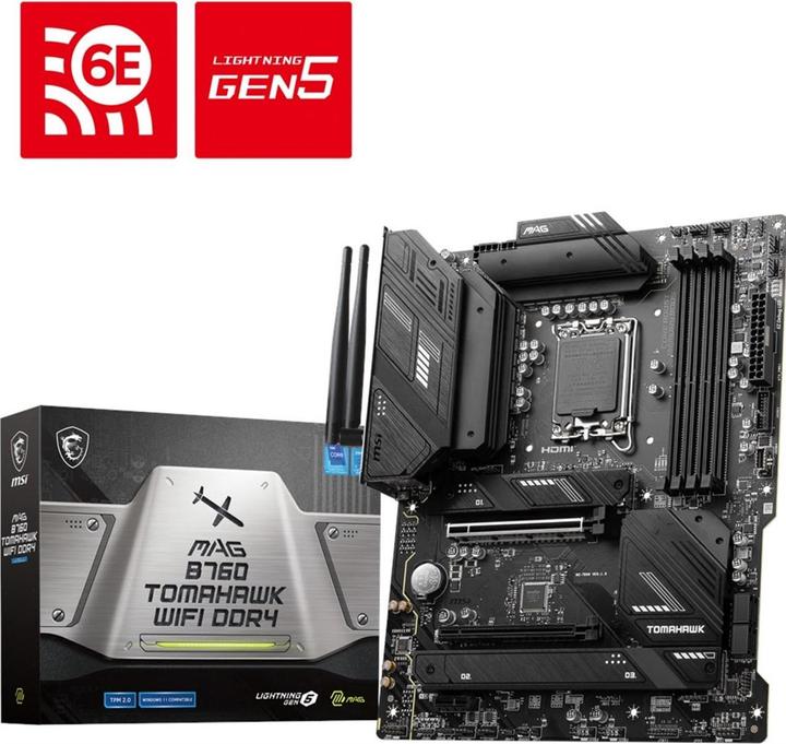 Produktbild MSI MAG B760 TOMAHAWK WIFI DDR4 (LGA 1700, Intel B760, ATX)