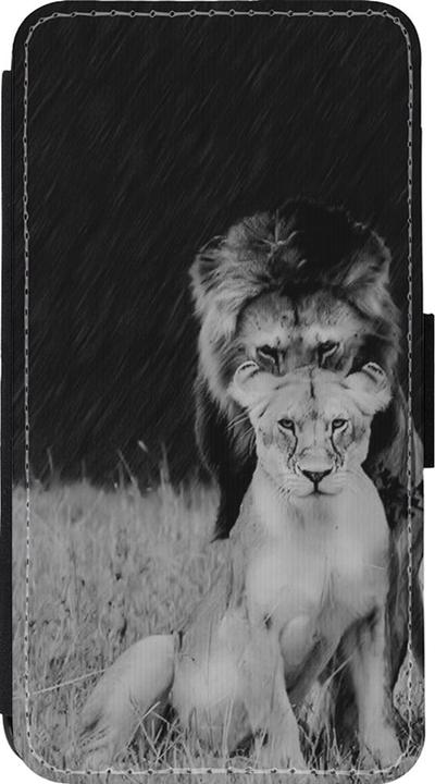 Actual product image PhoneLook Coque Wallet noir Angry lions (Apple iPhone 13 mini)