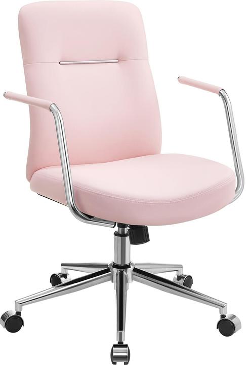 Actual product image Songmics Office chair with upholstered backrest and armrests, pink
