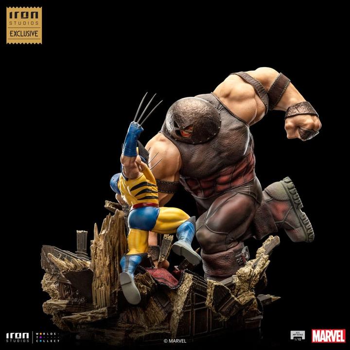 Actual product image Iron Studios Marvel BDS Art Scale Statue 1/10 Wolverine vs Juggernaut heo EU Exclusive 30 cm