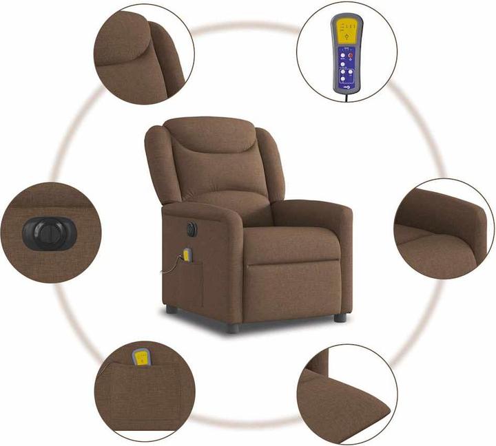 Immagine prodotto VidaXL Sedia da massaggio elettrica in tessuto marrone