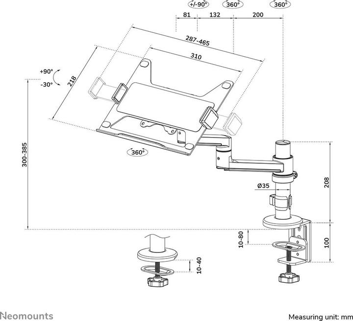 Actual product image Neomounts DS20-425BL1
