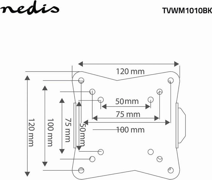Actual product image Nedis Fixed TV wall mount | 13-27 " | Maximum supported screen weight: 30 kg | Minimum W (Wall, 27", 30 kg)