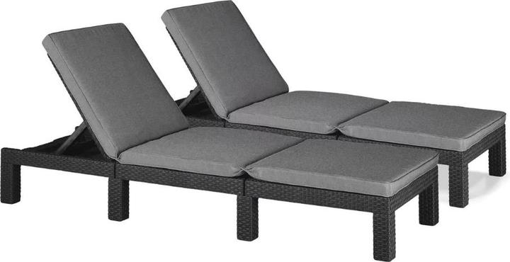 Produktbild Allibert Sonnenliege Daytona anthrazit 2-er Set - Rattanoptik (195 cm)