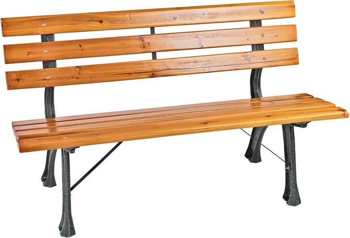 Produktbild Dema Parkbank Gartenbank Sitzbank Bank Gusseisen Holz mahagoni - farben 120 cm