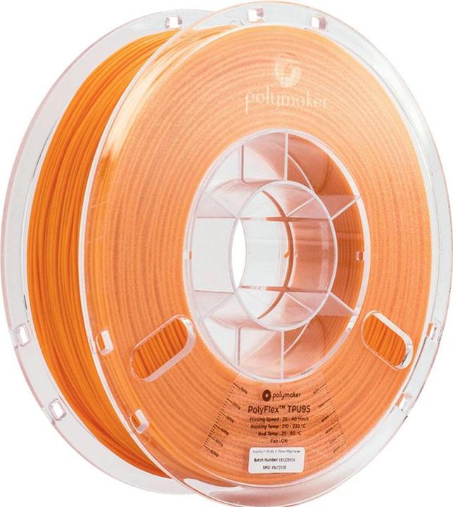 Produktbild Polymaker PD01006 PolyFlex TPU-95A Filament TPU flexibel 1.75 mm 750 g Orange 1 (TPU, 1.75 mm, 750 g, Orange)