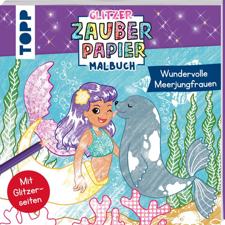Glitter magic paper colouring book Wonderful mermaids