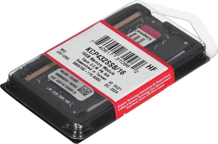 Produktbild Kingston KCP432SS8/16 (1 x 16GB, 3200 MHz, DDR4-RAM, SO-DIMM)
