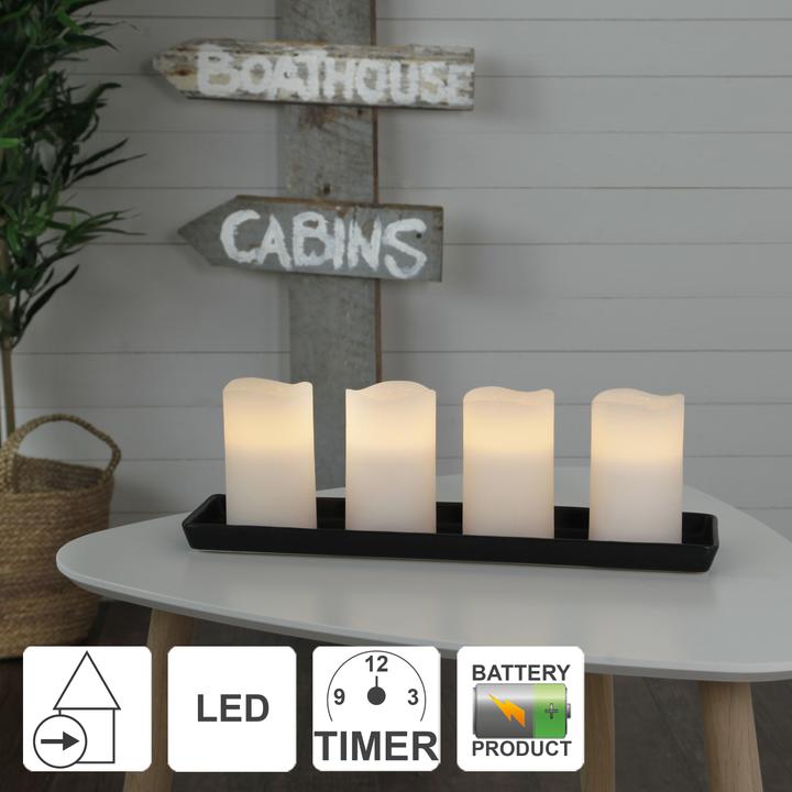 Produktbild Star Trading LED-Kerzen Set Pillar May 7.5 cm x 12.5 cm, Weiss (4 x)