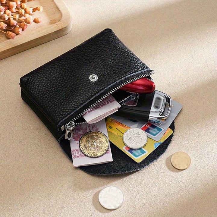 Produktbild Only-Bags.Store Mini Vintage Vegane Geldbörse, Echtleder-Kartenetui, tragbarer Kartenhalter und Portemonnaie für