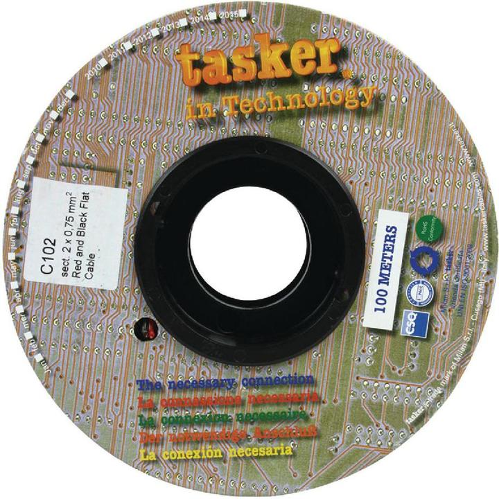 Image du produit Tasker Câble de haut-parleur en rouleau 2x 0.75 mm² 100 m noir/rouge (100 m, 0.75 mm²² mm)