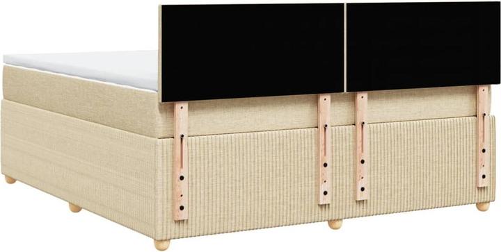 Produktbild VidaXL Boxspringbett Doppelbett Polsterbett Bett Matratze Creme 180x200cm Stoff (180 x 200 cm, 180 x 200 cm)