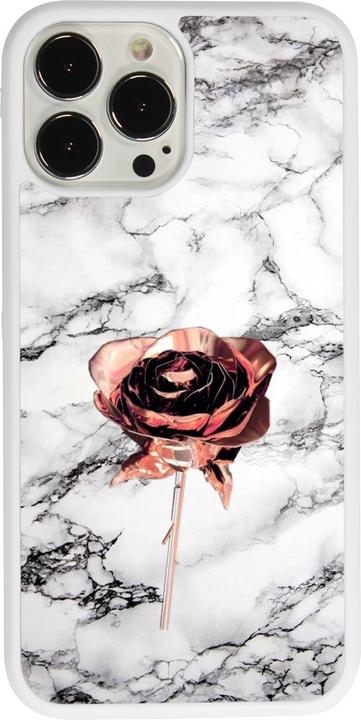 Produktbild PhoneLook Hülle Silikon weiss Marble Rose Gold (Apple iPhone 13 Pro Max)