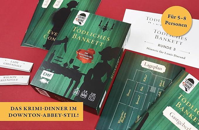 Actual product image Crime & Dine – Das Krimi-Dinner-Set: Tödliches Bankett (German, Business Elephant Paperdice Solutions GmbH, 2022)