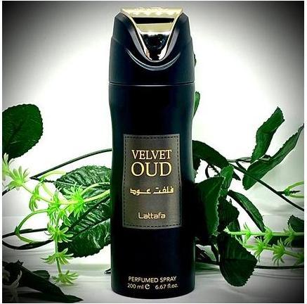 Actual product image Lattafa Perfumes LATTAFA Velvet Oud DEO spray 200ml (Eau de toilette, 200 ml)