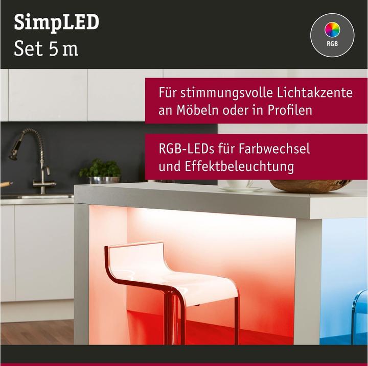Actual product image Paulmann SimpLED Stripe (RGB, Violet, 500 cm, Indoor)