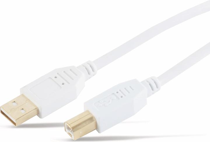 Actual product image Shiverpeaks S/CONN maximum connectivity USB High Speed 2.0 cable, A/B plug, gold-plated contacts, USB 2.0, white (5 m, USB 2.0)
