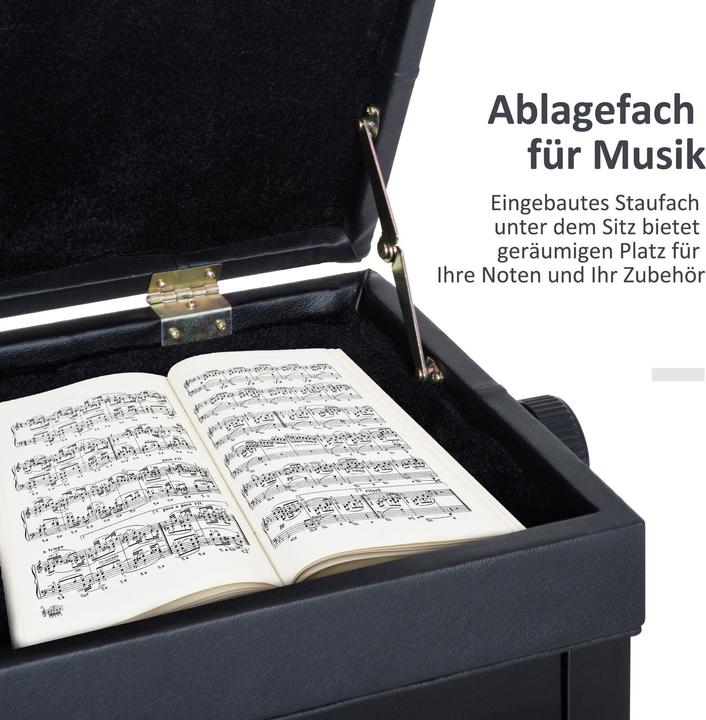 Image du produit Homcom Tabouret de piano réglable en hauteur (Chaise de musicien)