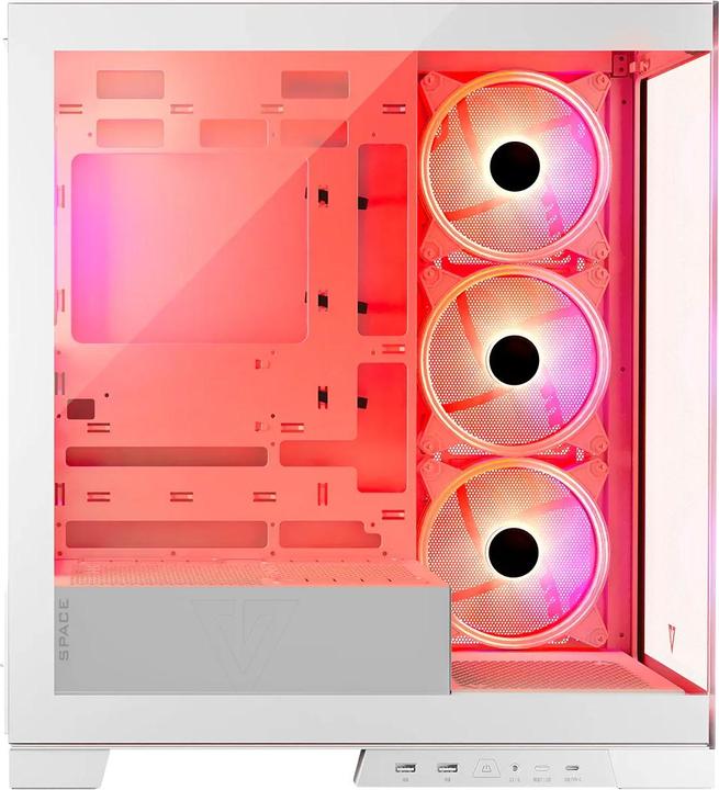 Actual product image Modecom Computer case Volcano SPACE APEX ARGB MIDI USB 3.0 X 2 CYPE-C white (mATX, ATX, ITX)