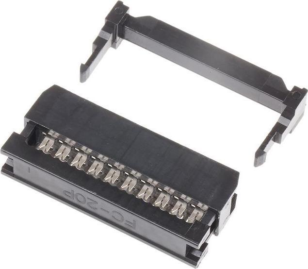 Produktbild Rs Pro IDC-Steckverbinder Buchse 90° gewinkelt, 20-polig / 2-reihig, Raster 2.54mm