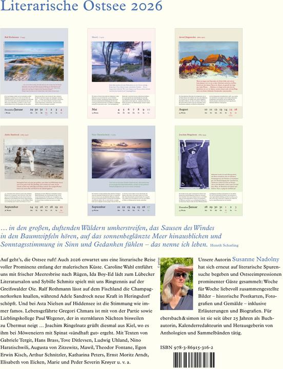 Produktbild Literarische Ostsee Kalender 2026 (24 x 32 cm, Deutsch)