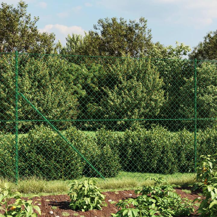 Produktbild VidaXL Maschendrahtzaun Grün 1,6x10 m, Farbe: Grün, Material