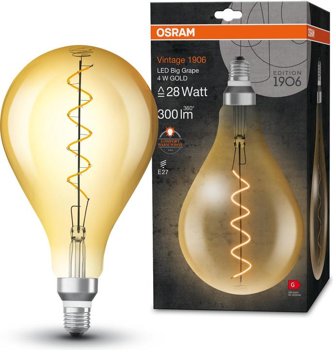 Produktbild Osram Vintage 1906 Led Classic A (E27, 5 W, 300 lm, 1 x, G)