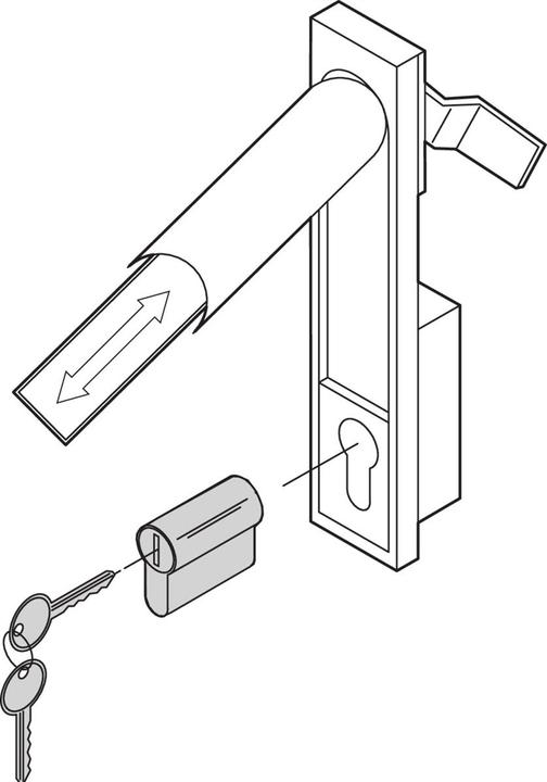 Image du produit Schroff 25127-995 Serrure demi-cylindre pour armoire 19