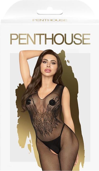 Actual product image Penthouse Lingerie Wild catch - Embroided fishnet bodystocking with open crotch (XL)